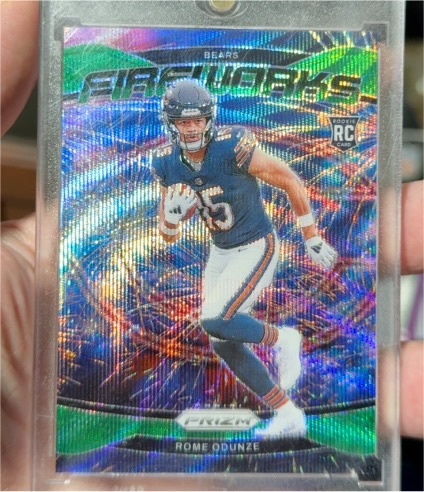 2024 Panini Prizm Fireworks #19 Rome Odunze — front