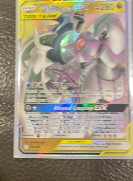 2019 Pokémon Sun & Moon Cosmic Eclipse #156 Arceus & Dialga & Palkia GX — front