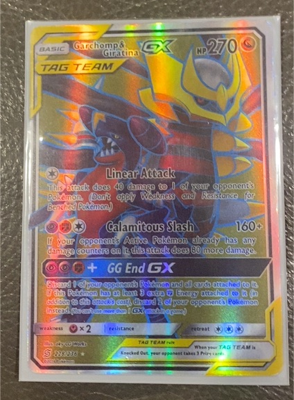 2019 Pokémon TCG SM Unified Minds #228 Garchomp & Giratina GX — front