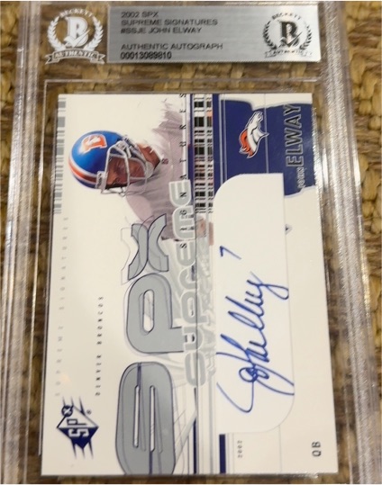 2002 Upper Deck SPx Supreme Signatures #SS-JE John Elway — front