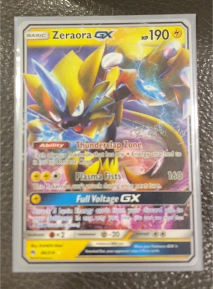 2019 Pokémon Sun & Moon Lost Thunder #86 Zeraora GX — front