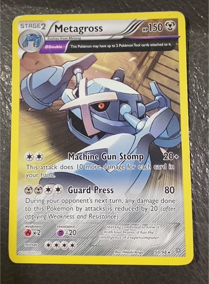 2015 Pokémon XY Ancient Origins #50 Metagross — front
