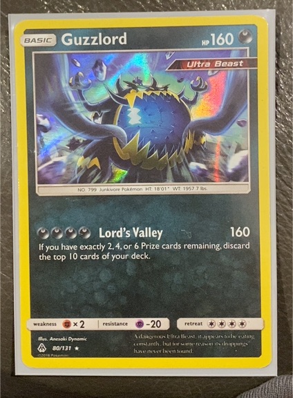 2018 Pokémon Sun & Moon Forbidden Light #80 Guzzlord — front