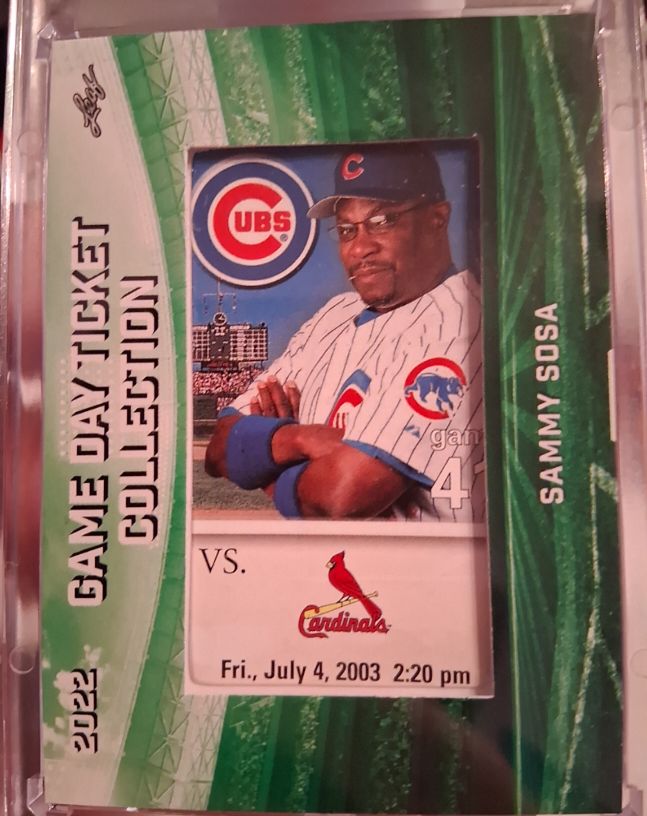 2022 Leaf Game Day Ticket Collection #4 Sammy Sosa — front