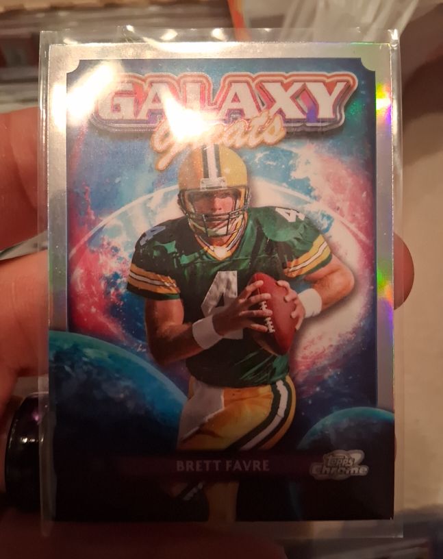 2024 Topps Chrome Cosmic Football Brett Favre Galaxy Greats #GG-5 — front