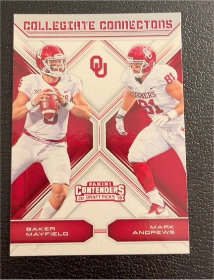 2018 Panini Contenders Draft Picks #8 Baker Mayfield / Mark Andrews — front