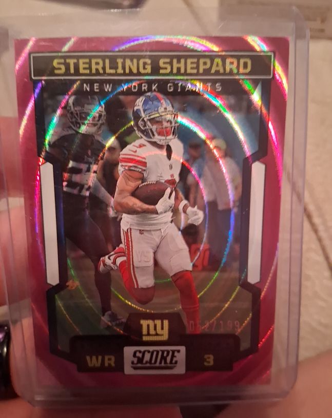 2023 Panini Score #3 Sterling Shepard Pink Ellipse Parallel — front