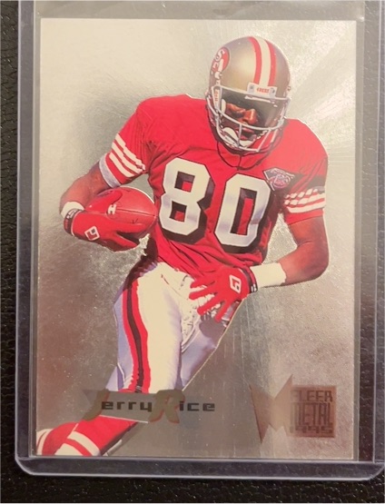 1995 Fleer Metal #34 Jerry Rice Silver Flasher — front