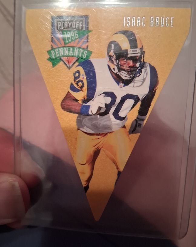 1996 Playoff Contenders Pennants #53 Isaac Bruce — front