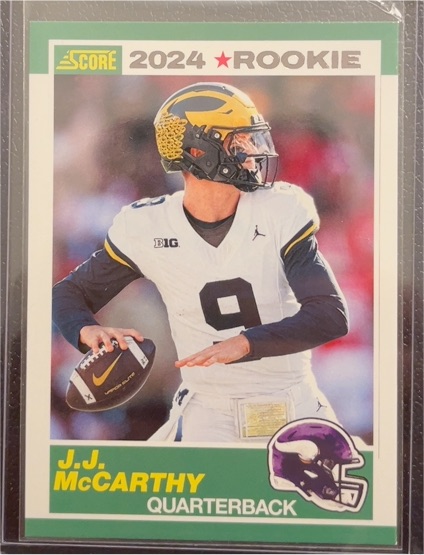 2024 Score #8 J.J. McCarthy Rookie — front