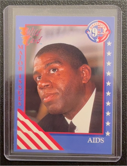 1992 Wild Card Decision '92 #16 Magic Johnson AIDS — front