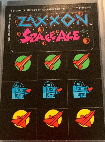 1983 Topps Video City Sega Zaxxon Space Ace — front
