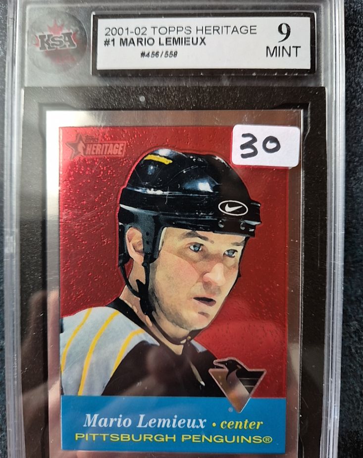 2001-02 Topps Heritage #1 Mario Lemieux — front