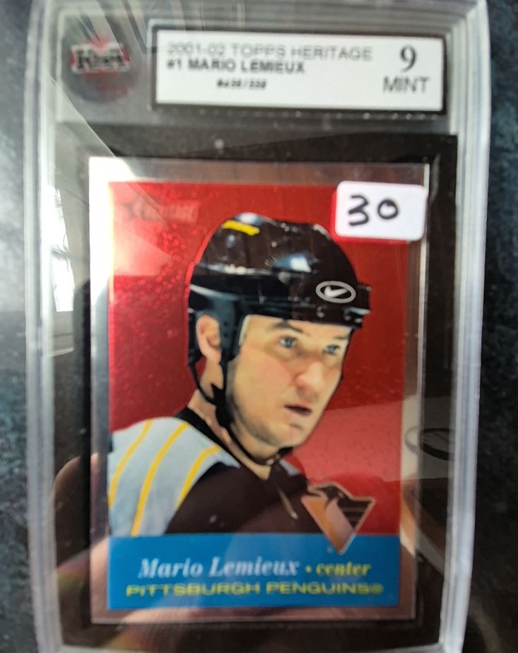 2001-02 Topps Heritage #1 Mario Lemieux — front