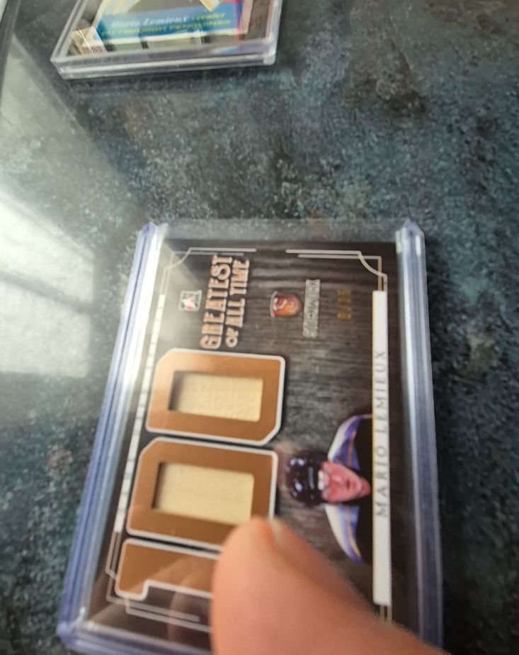 2017 ITG Stickworks #100 Mario Lemieux Greatest of All Time Dual Sticks Gold — front