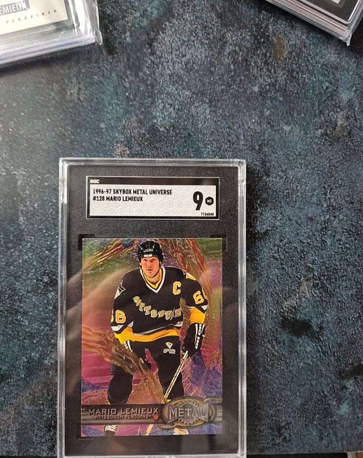 1996-97 Skybox Metal Universe #128 Mario Lemieux — front