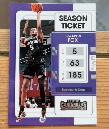 2021-22 Panini Contenders #59 De'Aaron Fox Sacramento Kings — front