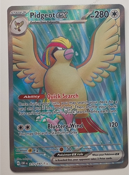 2023 Pokémon SV03: Obsidian Flames #217/197 Pidgeot ex — front