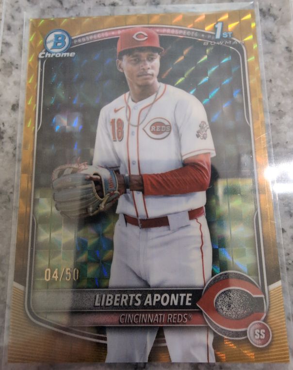 2025 Bowman Chrome #BCP-174 Liberts Aponte — front