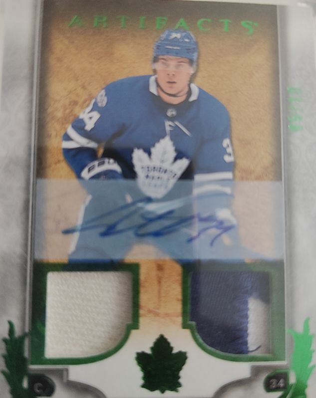 2022-23 Upper Deck Artifacts #C-24 Toronto Maple Leafs Dual Patch Auto — front