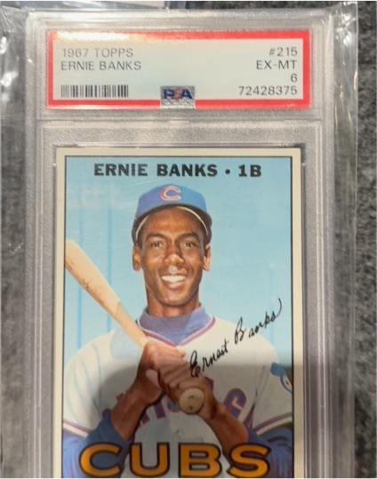 1967 Topps #215 Ernie Banks — front