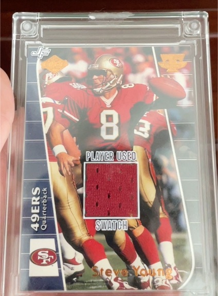 1998 Jersey Fusion Steve Young Game Used Swatch — front
