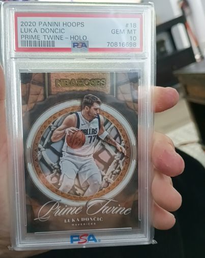 2020 Panini Hoops #18 Luka Doncic Prime Twine Holo — front