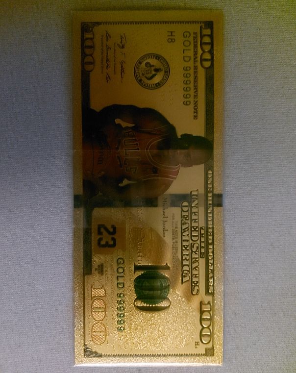 2009 Gold 999999 Michael Jordan #23 Chicago Bulls Commemorative Bill — front