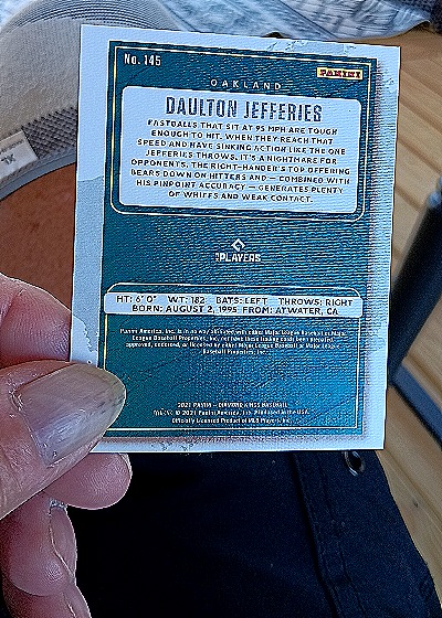 2021 Panini Diamond Kings #145 Daulton Jefferies — back