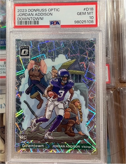 2023 Donruss Optic #D18 Jordan Addison Downtown — front