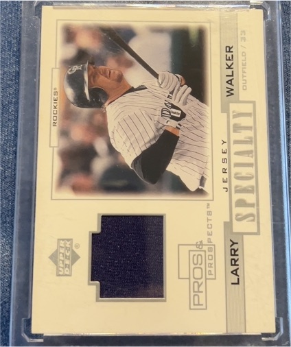 2001 Upper Deck Pros & Prospects Specialty Jersey #S-LW Larry Walker — front