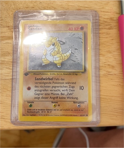 1999 Pokémon Base Set 62 Sandshrew — front
