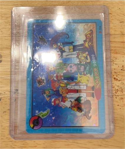 1998 Bandai Carddass Pokemon #010 Ash Ketchum and Pikachu with Team Rocket — front