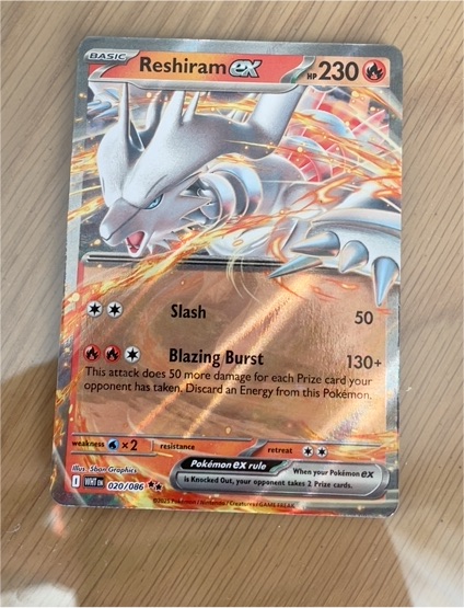2025 Pokémon Scarlet & Violet #020 Reshiram EX — front