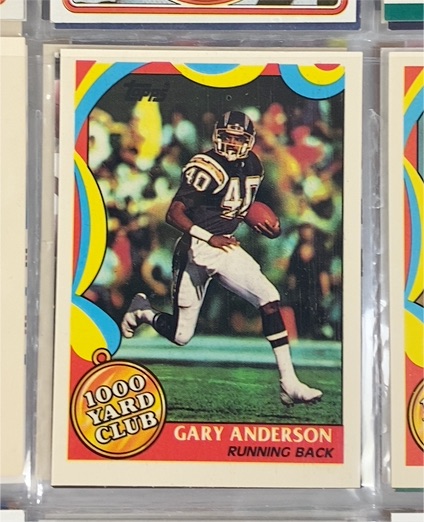 1989 Topps #13 Gary Anderson 1000 Yard Club — front