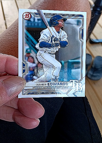 2021 Bowman Prospects Paper Base #BP-101 Xavier Edwards — front