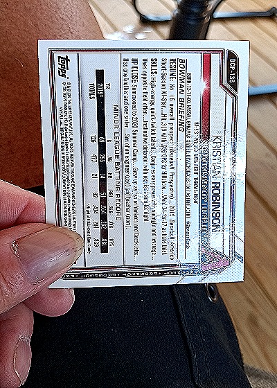 2021 Bowman Chrome Prospects #BCP-136 Kristian Robinson — back