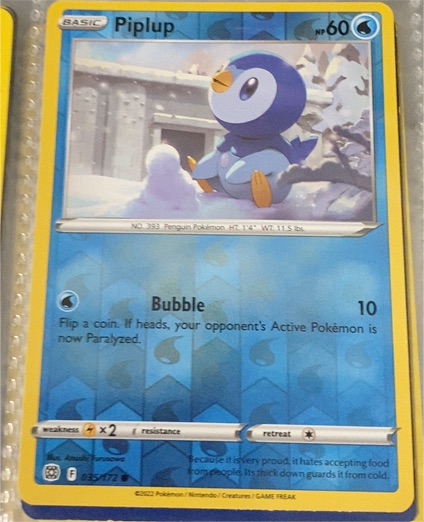 2022 Pokémon Brilliant Stars #35 Piplup — front
