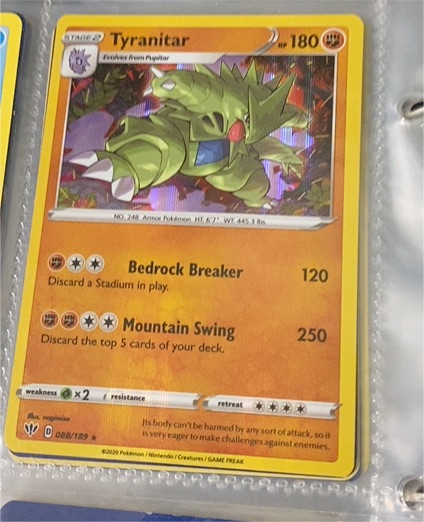 2020 Pokemon TCG Darkness Ablaze #088 Tyranitar — front