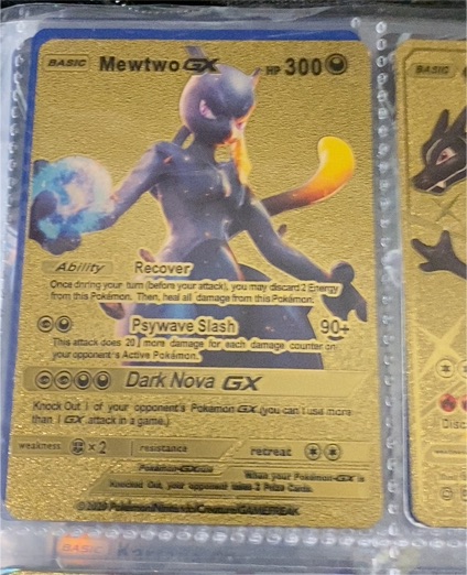 2020 Pokémon Mewtwo GX #71 Dark Nova Gold Card — front