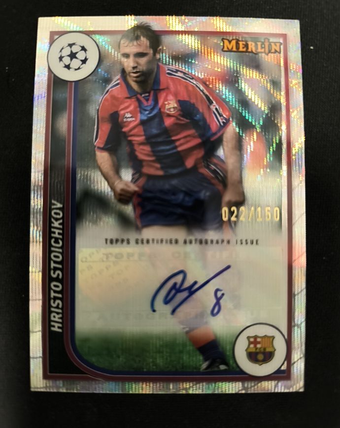 2023-24 Topps Merlin UEFA Hristo Stoichkov #022/150 — front