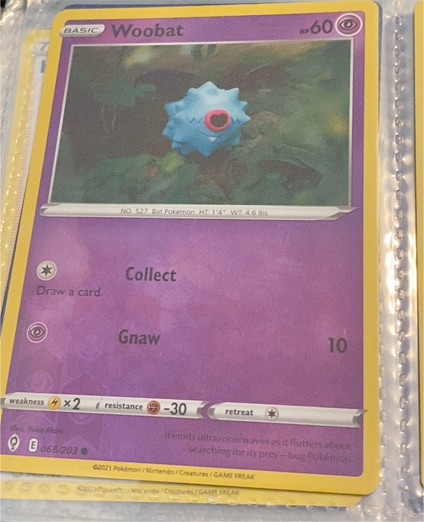 2021 Pokémon Evolving Skies #068 Woobat — front