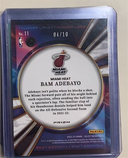 2022-23 Panini Select Thunder Lane #11 Bam Adebayo — front