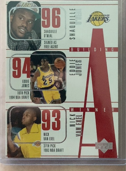 1996-97 Upper Deck #148 Shaquille O'Neal / Eddie Jones / Nick Van Exel — front