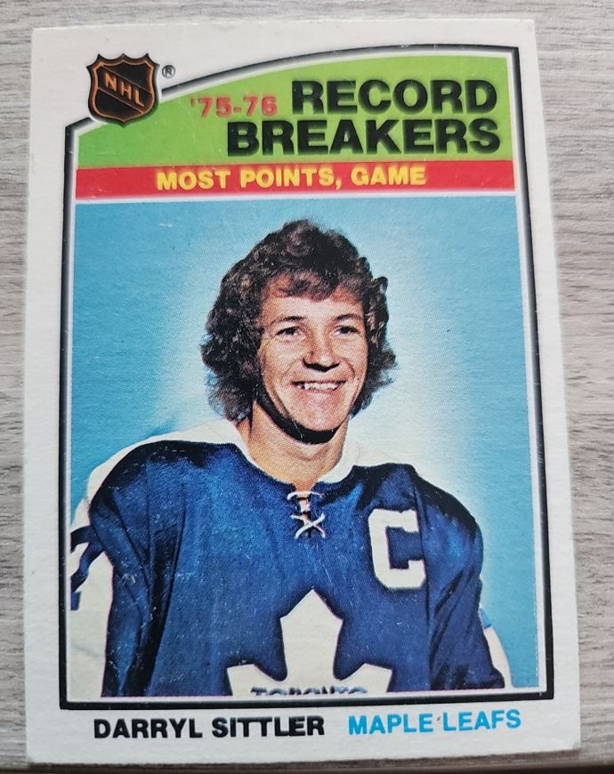 1976 Topps Hockey #66 Darryl Sittler Record Breakers Most Points Game — front