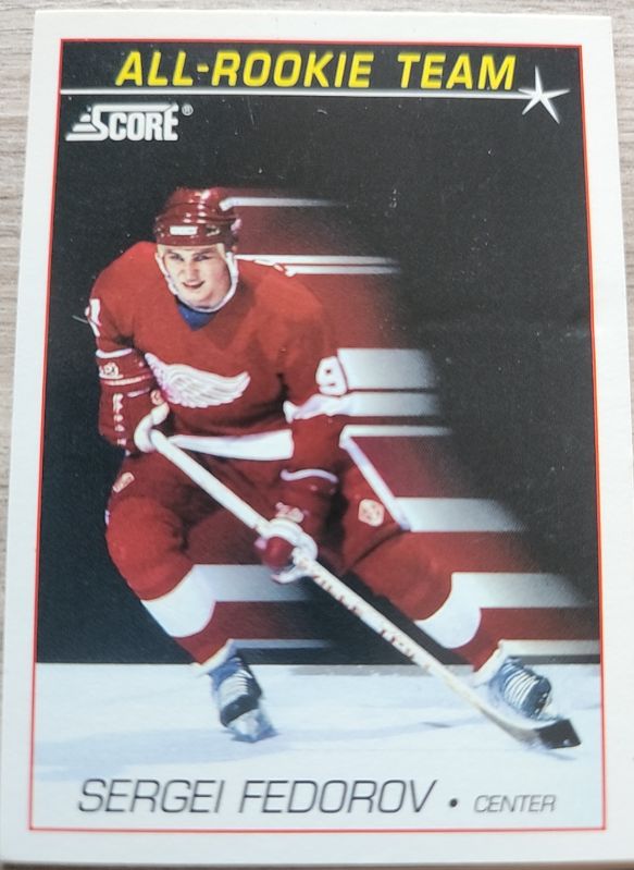 1991-92 Score #382 Sergei Fedorov All-Rookie Team — front