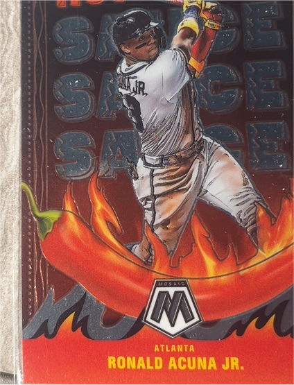 2022 Panini Mosaic #HS-4 Ronald Acuna Jr. Hot Sauce — front