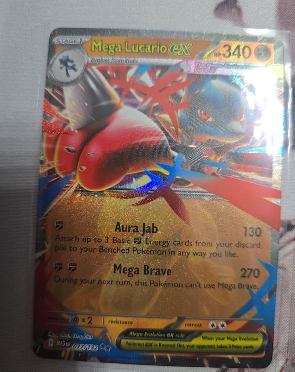 2025 Pokémon ME01 Mega Evolution #077 Mega Lucario ex — front