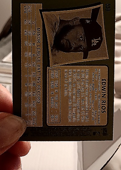 2021 Bowman #91B Edwin Rios — back
