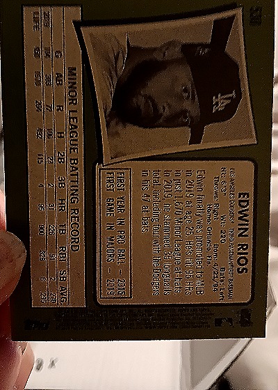 2020 Topps Heritage #530 Edwin Rios — back